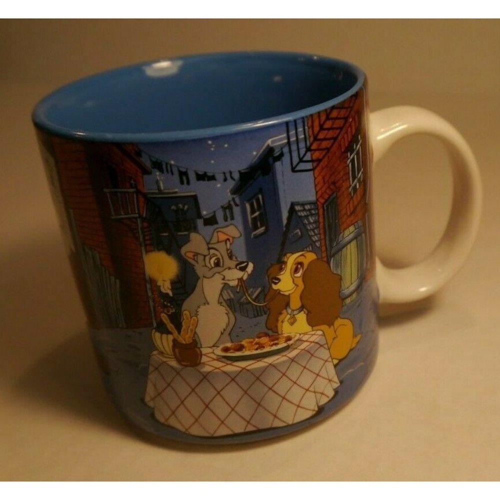 Vintage Exclusive Walt Disney Coffee Mug Lady and the Tramp Eating Spaghetti